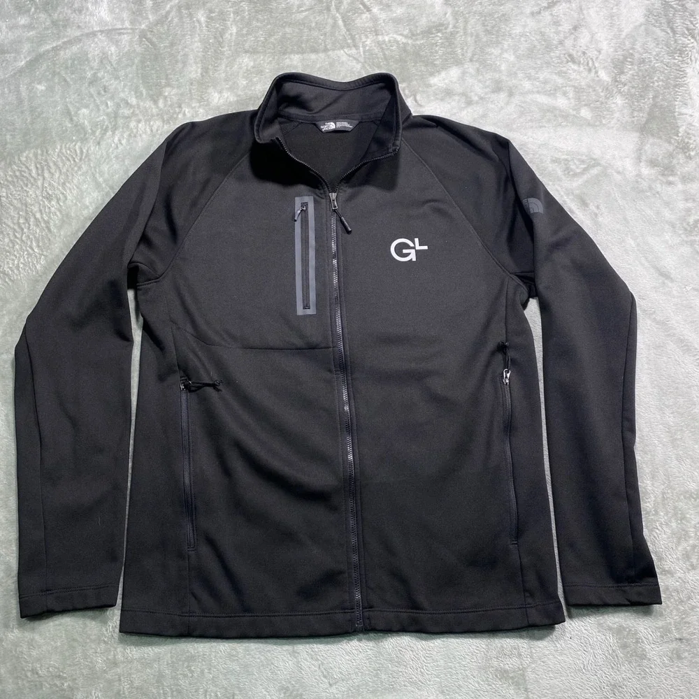 The‎ North Face Full Zip Jacket Mens Medium Black Fleece Lined Lightweight